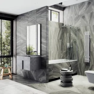 Шторка на ванну MaybahGlass MGV-144-1у 64см белый